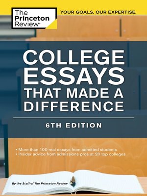 cover image of College Essays That Made a Difference